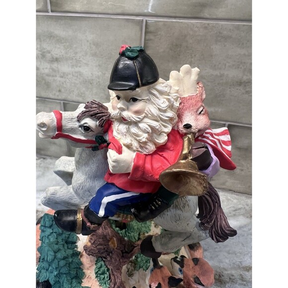 House of Lloyd Christmas Santa on horse Rocking music box Fox Bun Tally Ho Ho Ho - Picture 3 of 13